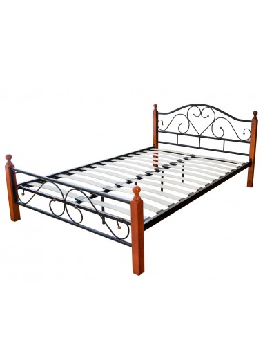 Lit adulte 2 personnes en métal et bois 180 x 200cm avec sommier à lattes LIT06051 Venez découvrir notre 