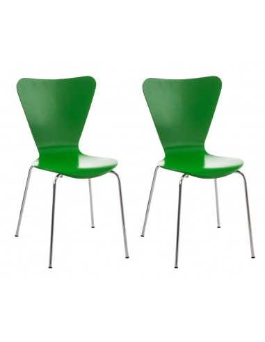 Lot de 2 chaises de séjour bureau en bois vert et métal CDS10009 À commander