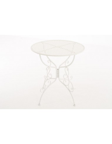 Table de jardin en fer forgé diamètre Ø 70 cm blanc MDJ10044 Les êtres humains sont 