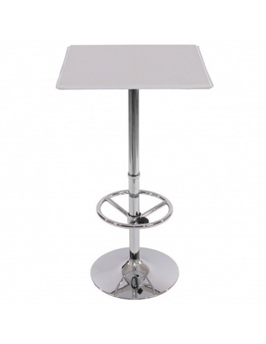 Table haute de bar bistrot avec repose-pied 110 cm blanc TAB04001 acheter en ligne