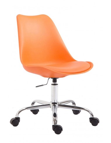 Chaise de bureau tabouret à roulette hauteur réglable orange TABO10023 destockage