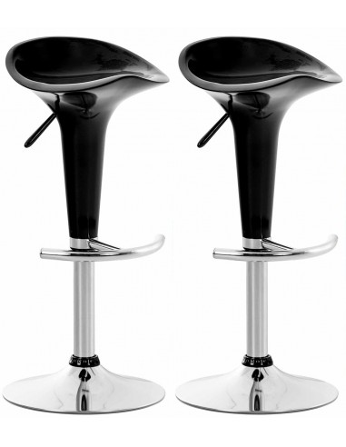 Lot de 2 tabourets de bar design noir pivotant et hauteur réglable TDB10029 de l' environnement