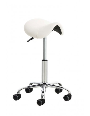 Tabouret de travail avec roulette en synthétique blanc TABO10013 s'inspire de l'anatomie humaine