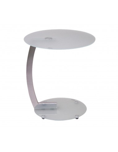 Table d'appoint moderne avec structure en métal chromé blanc TABA05097 Dans la société mordern