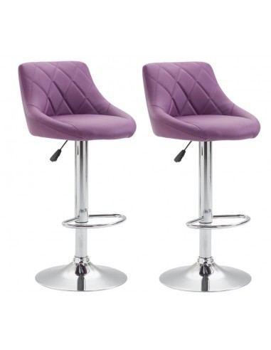 2x Tabourets de bar en synthétique violet pivotant avec repose-pieds TDB10082 En savoir plus