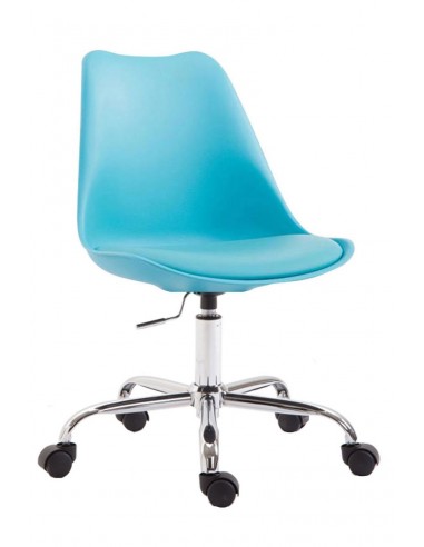 Chaise de bureau tabouret à roulette hauteur réglable bleu TABO10024 en stock