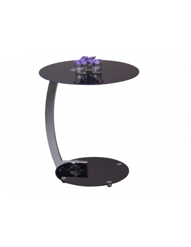 Table d'appoint moderne avec structure en métal chromé noir TABA05109 ouvre sa boutique