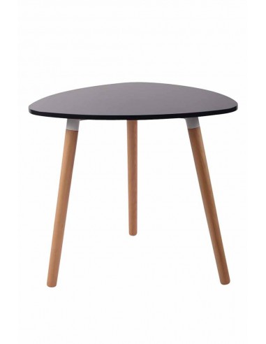 Table de cuisine table d'appoint en bois couleur noir hauteur 75 cm Ø 80 cm TAB10054 pas chere