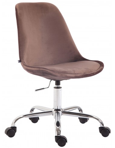 Chaise de bureau sur roulettes en tissu velours marron BUR10349 Paris Déstockage Promo