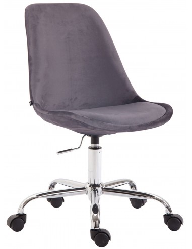 Chaise de bureau sur roulettes en tissu velours gris foncé BUR10351 50-70% off 