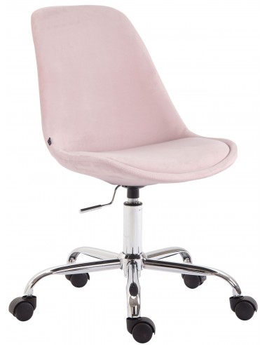 Chaise de bureau sur roulettes en tissu velours rose BUR10353 Venez découvrir notre 