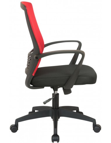 Chaise fauteuil de bureau sur roulettes en maille rouge et noir réglable avec accoudoirs BUR10358 Amélioration de cerveau avec