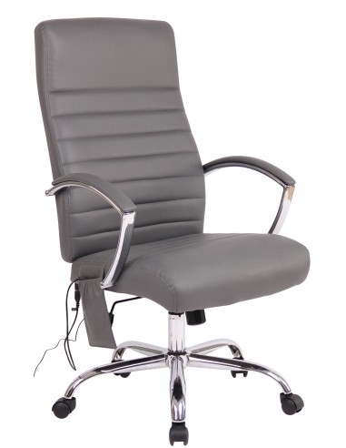 Fauteuil de bureau en synthétique gris avec fonction massage réglable en hauteur et pivotant BUR10365 vous aussi creer 