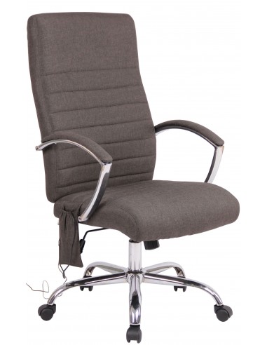 Fauteuil de bureau en tissu gris foncé avec fonction massage réglable en hauteur et pivotant BUR10370 d'Europe débarque