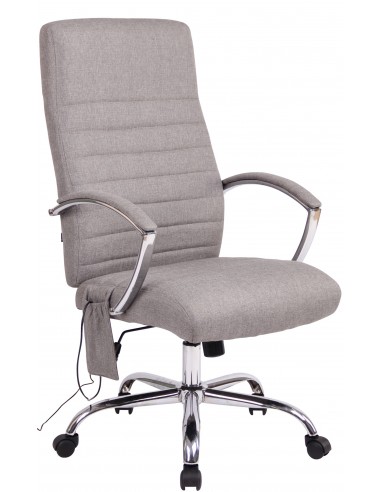 Fauteuil de bureau en tissu gris avec fonction massage réglable en hauteur et pivotant BUR10371 vous aussi creer 