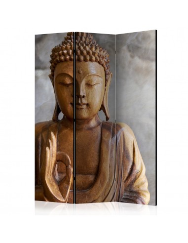 Paravent 3 volets panneaux cloison séparateur de pièce pliable recto verso Bouddha 135x172 cm PAR110157 Le MVP de beaucoup