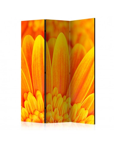 Paravent 3 volets panneaux cloison séparateur de pièce pliable recto verso Yellow gerbera daisies 135x172 cm PAR111023 solde