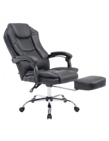 Fauteuil de bureau ergonomique en synthétique noir avec repose-pieds et accoudoirs BUR10375 plus qu'un jeu 