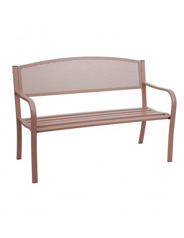 Banc de jardin 2 places quadrillage acier thermolaqué marron largeur 127,5 cm MDJ04161 l'évolution des habitudes 