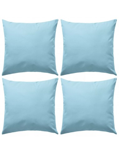 Lot de 4 coussins oreiller pour extérieur décoration jardin 45 x 45 cm bleu clair DEC020099 paiement sécurisé