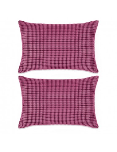 Lot de 2 coussins décoratifs en tissu velours rose 40 x 60 cm DEC020156 Les magasins à Paris et en Île-de-France