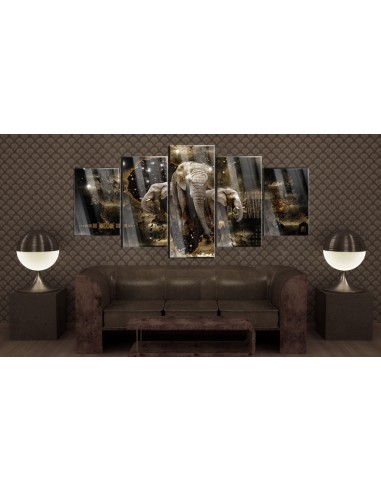 Tableaux en verre acrylique décoration murale en 5 panneaux motif Éléphants bruns 100x50 cm TVA110152 50-70% off 