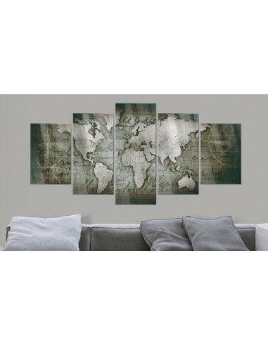 Tableaux en verre acrylique décoration murale motif carte monde bronze III 200x100 cm TVA110175 de pas cher