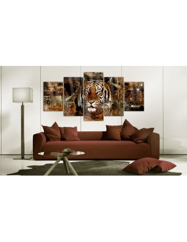 Tableaux en verre acrylique décoration murale motif Jungle dorée 200x100 cm TVA110157 en stock