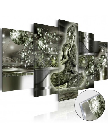 Tableaux en verre acrylique décoration murale motif Bouddha d'émeraude 200x100 cm TVA110163 destockage