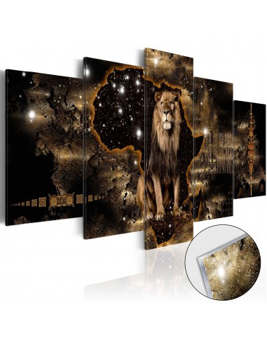 Tableaux en verre acrylique décoration murale motif Lion d'or 100x50 cm TVA110154 sur le site 