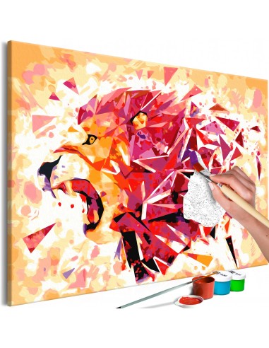 Tableau à peindre soi-même peinture par numéros motif lion abstrait 60x40 cm TPN110001 pas cher chine