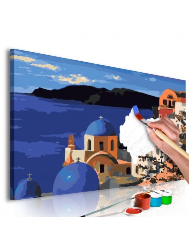 Tableau à peindre soi-même peinture par numéros motif Santorini 60x40 cm TPN110142 livraison gratuite