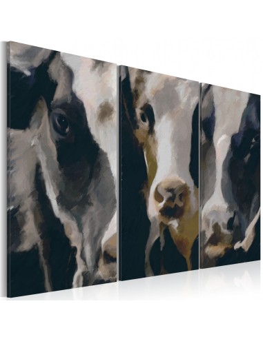 Tableau toile de décoration motif portrait vache 90x60cm DEC110479/2 de la marque