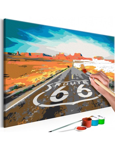 Tableau à peindre soi-même peinture par numéros motif Route 66 60x40 cm TPN110141 Fin de série