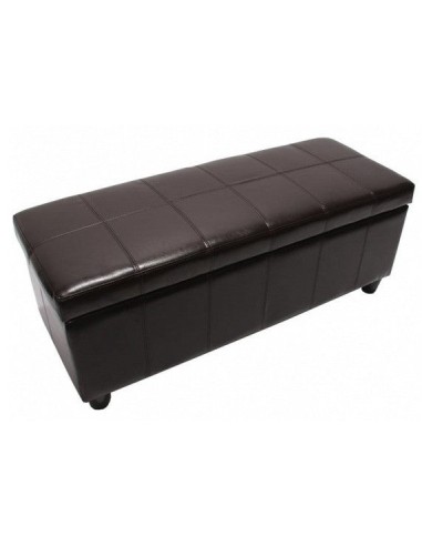 Banc banquette de rangement cuir reconstitué marron 112x45x45cm BAN04013 Jusqu'à 80% De Réduction