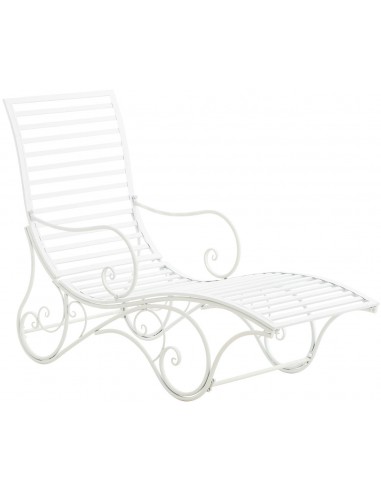 Chaise longue pour jardin transat en métal blanc MDJ10213 Venez découvrir notre 