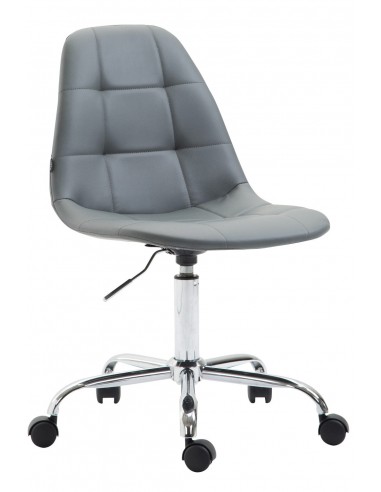 Chaise de bureau tabouret d'ordinateur sur roulettes hauteur réglable en synthétique gris TABO10110 online