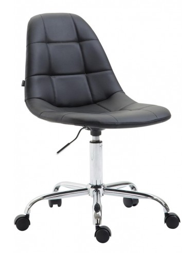 Chaise de bureau tabouret d'ordinateur sur roulettes hauteur réglable en synthétique noir TABO10113 Toutes les collections ici