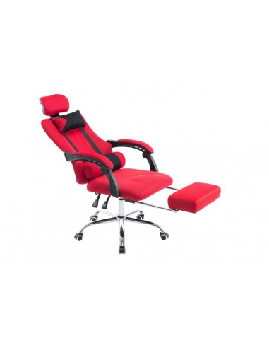 Fauteuil de bureau ergonomique avec repose-pieds extensible appui-tête rouge BUR10090 acheter en ligne