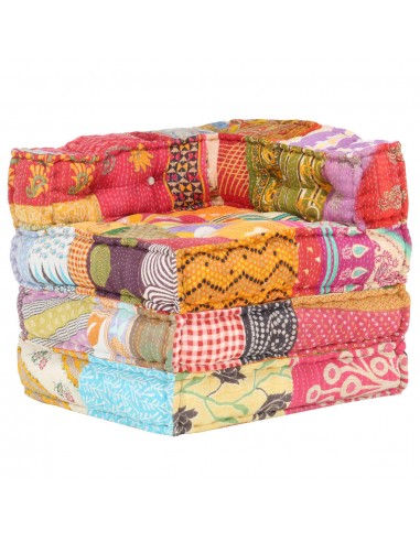 Coussin de sol pouf modulaire chaise longue en tissu Patchwork 70x70x69 cm DEC021293 commande en ligne