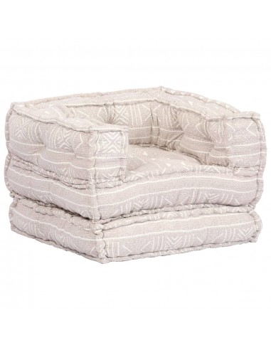 Coussin de sol pouf modulaire chaise longue en tissu beige 70x70x58 cm DEC021253 pas chere