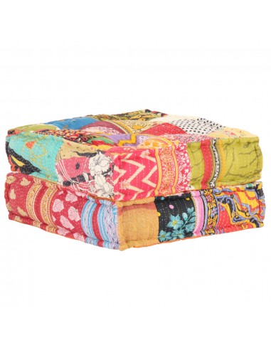 Coussin de sol pouf repose-pieds 60x70x36 cm en tissu patchwork DEC021303 de l' environnement