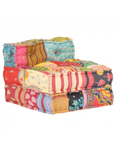 Coussin de sol pouf modulaire chaise longue en tissu Patchwork 60x70x51 cm DEC021298 En savoir plus