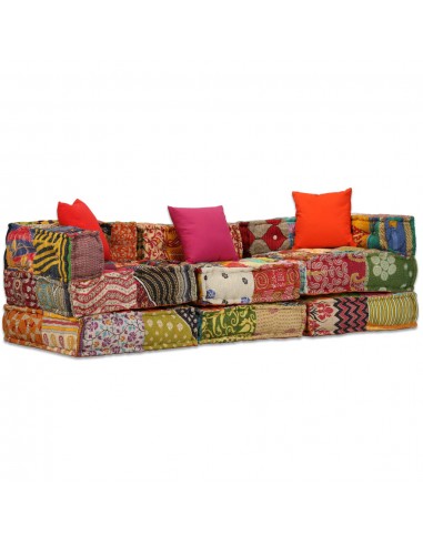 Coussins canapé de sol poufs modulaire chaise longue en tissu 3 places en tissu Patchwork DEC021223 le des métaux précieux