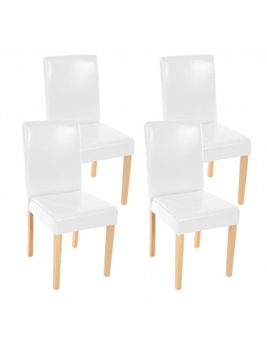 Lot de 4 chaises de salle à manger synthétique blanc pieds clairs CDS04147 s'inspire de l'anatomie humaine