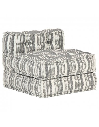 Coussin de sol pouf modulaire chaise longue en tissu gris rayé 60x70x51 cm DEC021299 À commander