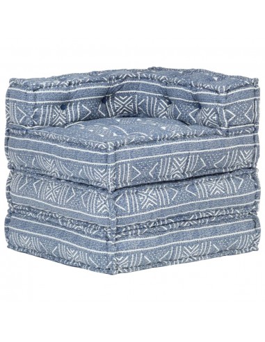 pouf modulaire 100 % coton 70 x 70 x 69 cm indigo DEC021297 destockage