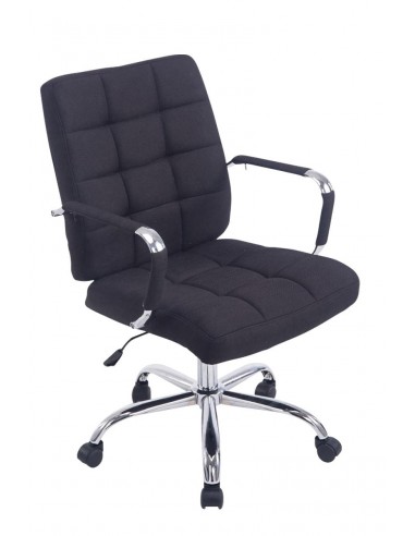 Chaise fauteuil de bureau à roulettes en tissu noir hauteur réglable BUR10111 2024