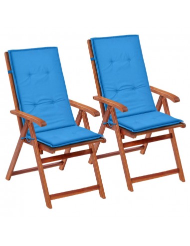 Lot de 2 coussins de chaise de jardin en tissu bleu 120x50x3 cm DEC021548 s'inspire de l'anatomie humaine