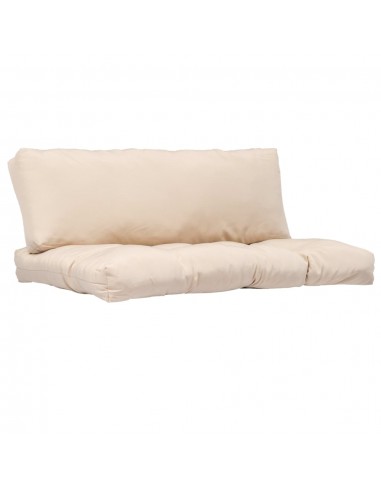 Coussins de palette canapé de sol 2 pièces en tissu crème DEC021564 Le MVP de beaucoup